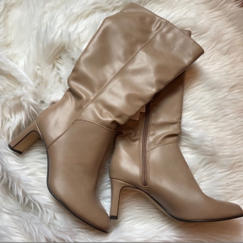 NWT Tan pleather boots A New Day Size 7 1/2